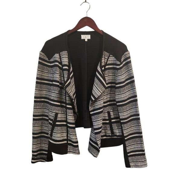 Lou & Grey Jackets & Blazers - Lou & Grey Moto Zip Up Sweater Jacket XXL Women's Black White